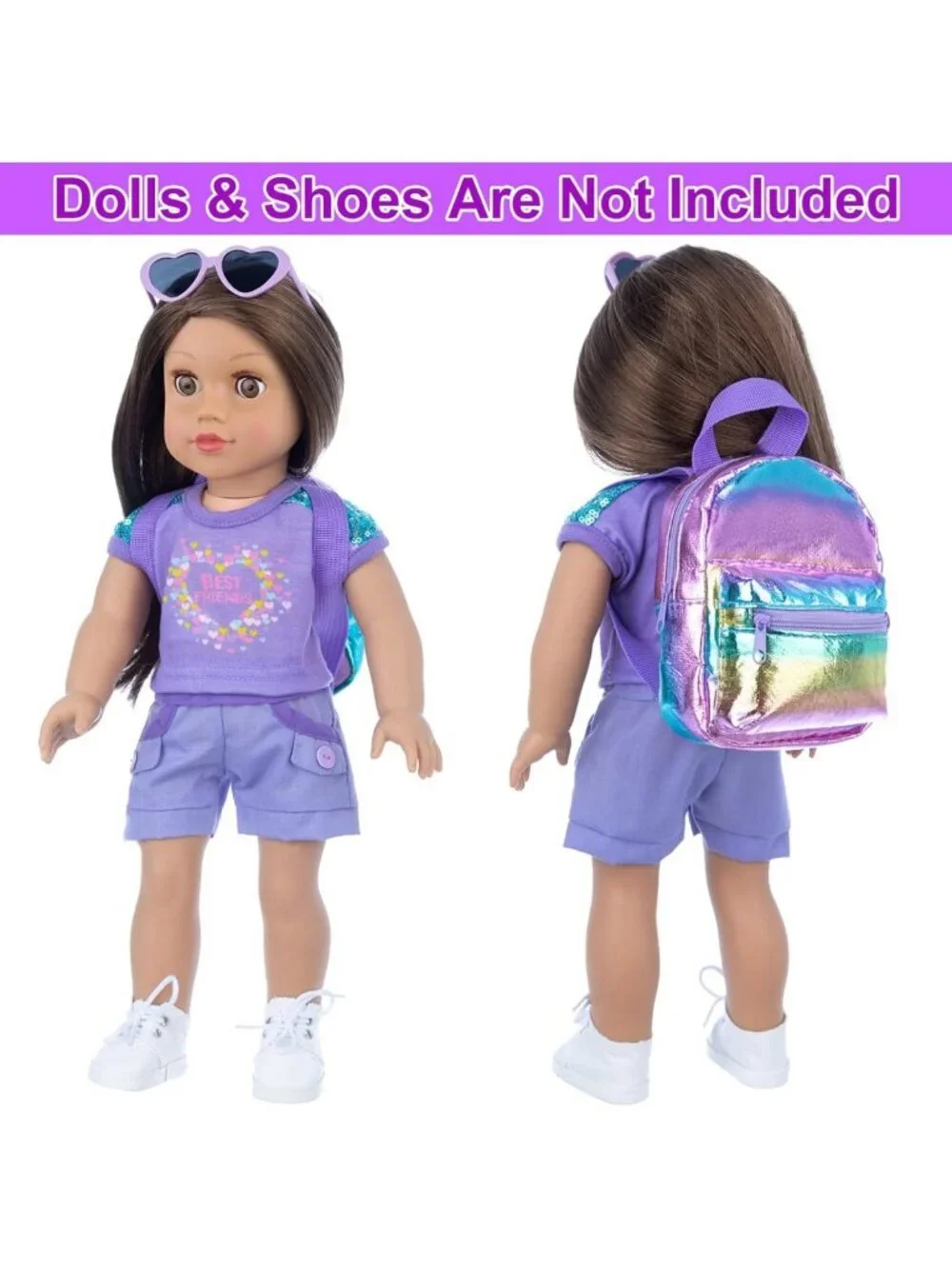 17-Piece 18-Inch Doll Clothes & Accessories Set for Girls - Fun School Supplies!